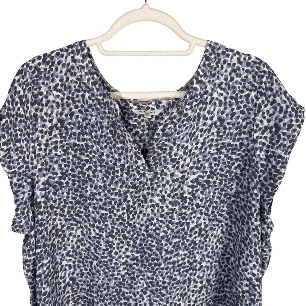 Reitmans Essentials Blue Abstract Patterned Blous… - image 8